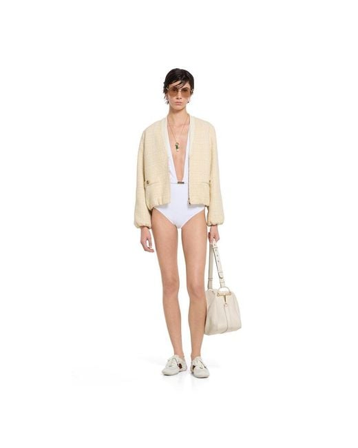 Gucci Natural Cotton Tweed Jacket