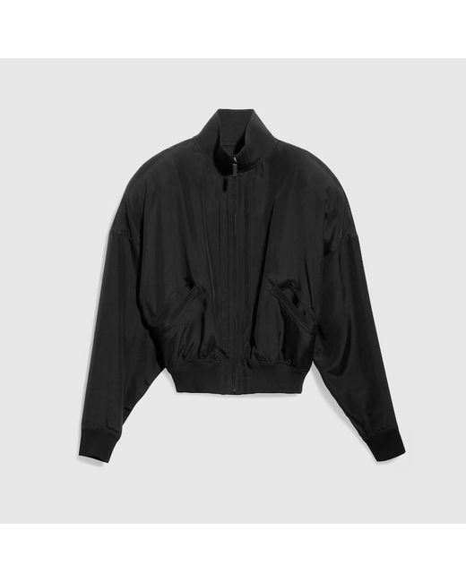 Gucci Black Silk Poplin Zip Jacket