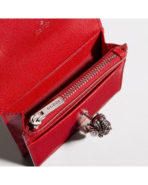 Gucci Red Dionysus Small Wallet, Leather