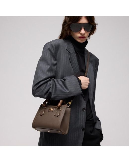 Gucci Brown Diana Small Tote Bag, Leather