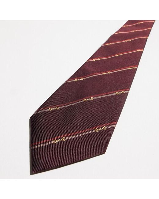 Gucci Purple Diagonal Horsebit Silk Jacquard Tie for men