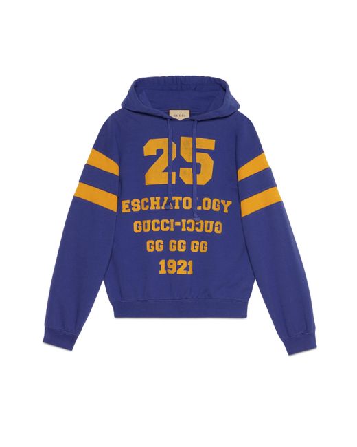 Gucci Blue Sweatshirt With '25 Eschatology And Blind For Love 1921 ' Print for men