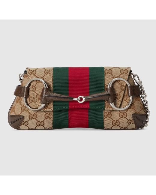 Gucci Brown Horsebit Chain Small Shoulder Bag