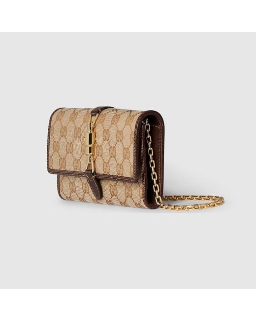 Gucci Natural Jackie Wallet On Chain, Gg Canvas