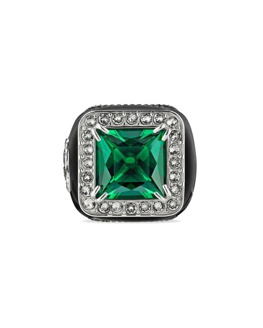 Gucci Green Ring With Stone And Crystals