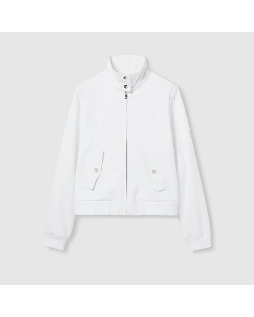 Gucci Ggジャカード ジップジャケット, ホワイト, ウェア White