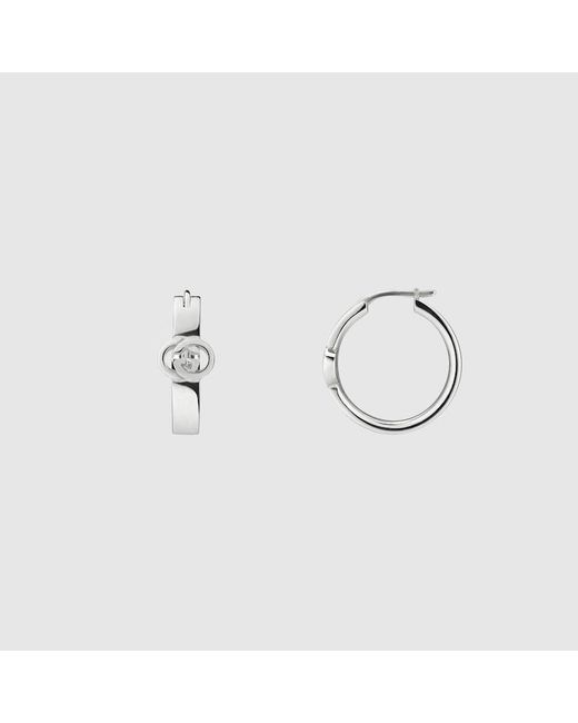 Pendientes De Aro Interlocking Gucci de color Metallic
