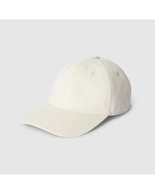 Gucci White Canvas Baseball Hat