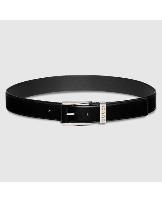 Cintura Con Fibbia Squadrata, Taglia 100 di Gucci in Black da Uomo