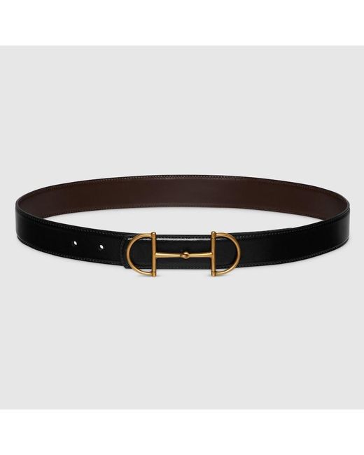 Gucci Brown Reversible Leather Belt With Horsebit, Size 100 for men