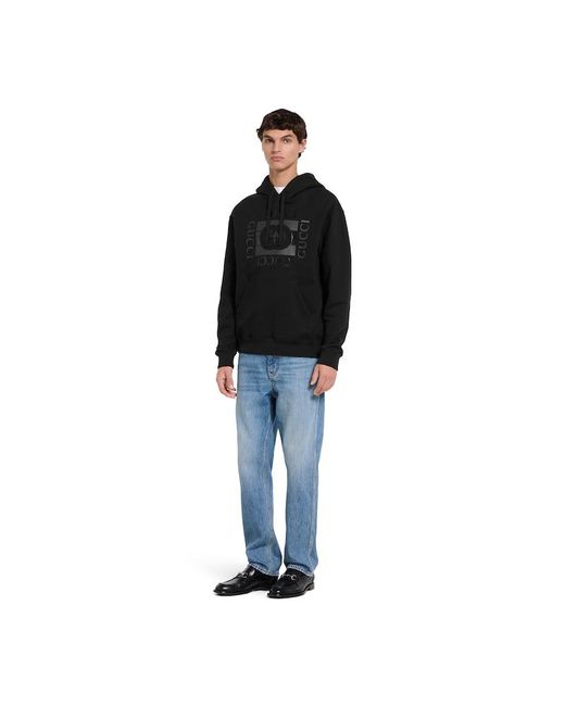 Gucci Black Cotton Jersey Sweatshirt With Print for men