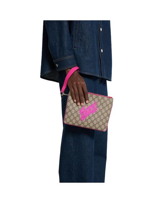Gucci Pink Small Pouch With Print for men