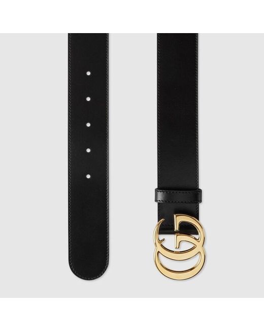 Gucci Black Flat Marmont Belt, Size 100 for men