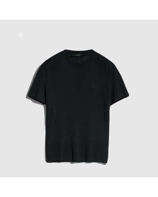 Gucci Black Technical Knit Fabric T-Shirt, Ready-To-Wear for men