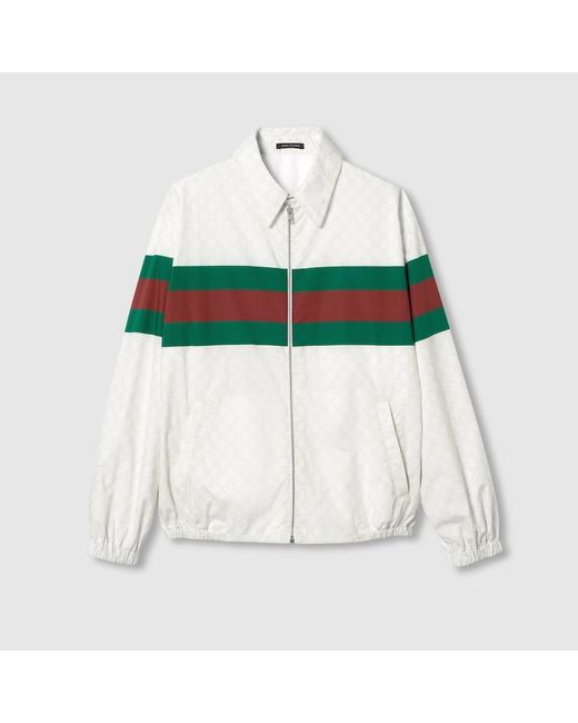 Gucci White GG Print Cotton Jacket for men