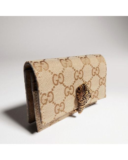 Gucci Natural Dionysus Small Wallet, Gg Canvas