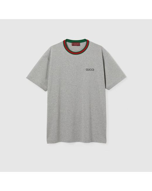 Gucci ウェブストライプ Tシャツ Gray