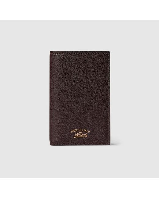 Gucci Brown Lira Card Case, Leather for men
