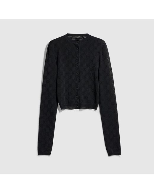 Gucci Black Fine Crêpe Viscose Cardigan, Ready-To-Wear