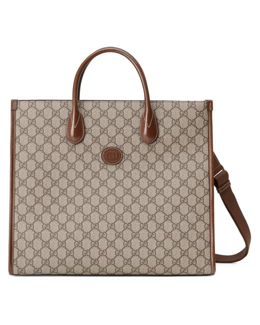 Gucci Leather Medium Tote With Interlocking G in Beige (Natural) for Men |  Lyst