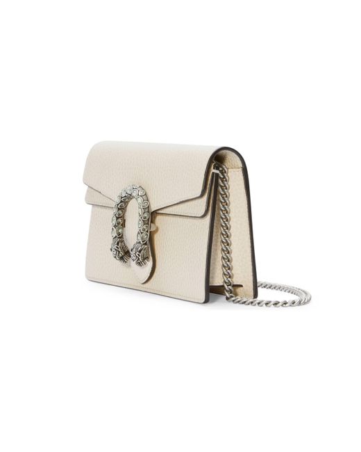 Gucci Leather Dionysus Super Mini Bag in White Leather (White) - Lyst