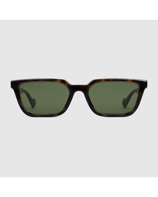Gucci Green Rectangular-Frame Sunglases for men