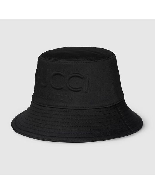 Gucci Black Embossed Bucket Hat for men