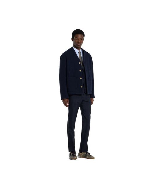 Gucci Blue Striped Cotton Shirt With Web, Size 15 for men