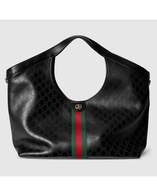 Gucci Black Giglio Large Tote Bag, Leather