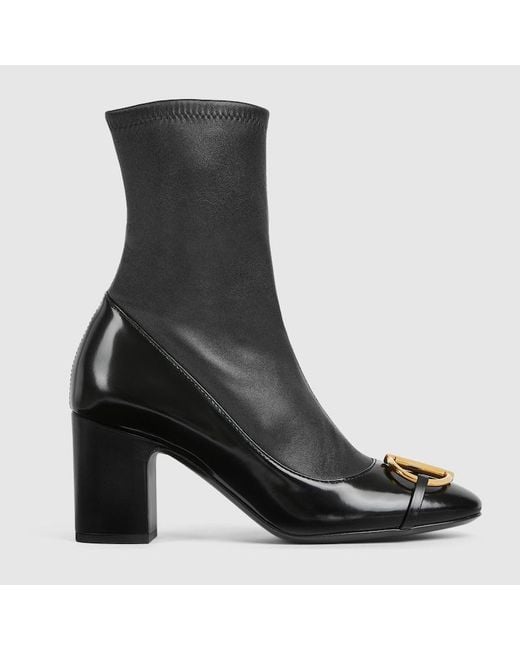 Gucci Black Ankle Boot With Half Horsebit
