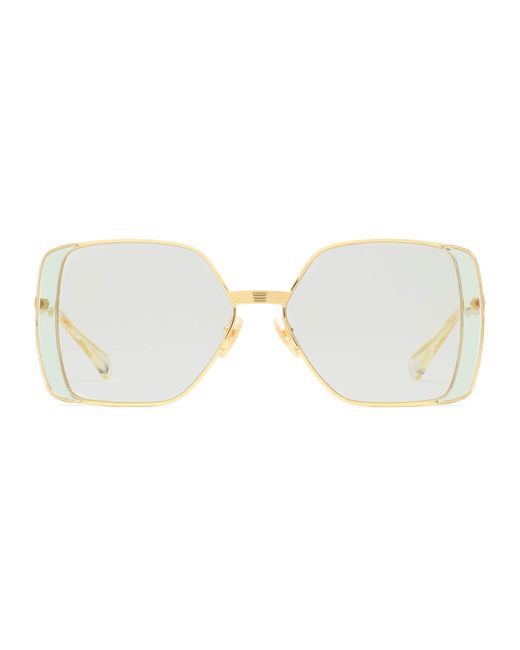 Gucci Metallic Sonnenbrille mit rechteckigem rahmen