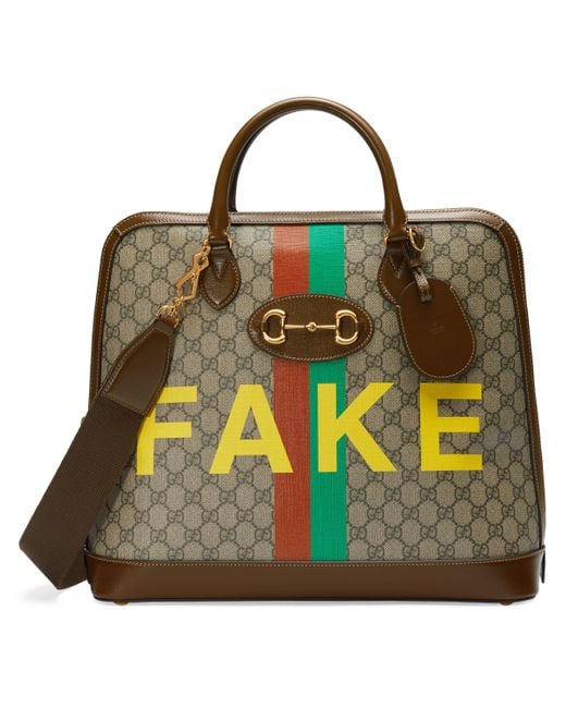 Gucci Natural 'fake/not' Small Duffle Bag for men