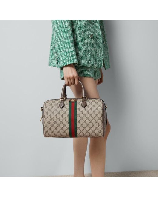 Gucci 〔オフィディア〕ラージ ボストンバッグ, ベージュ, Ggキャンバス Multicolor