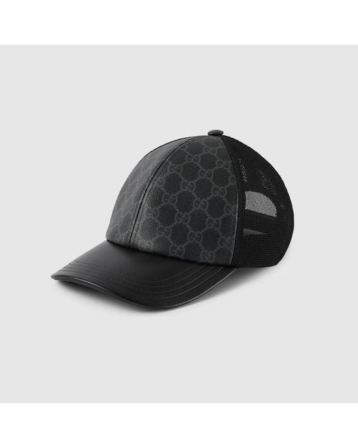 Gucci Black Gg Monogram Canvas Baseball Hat for men
