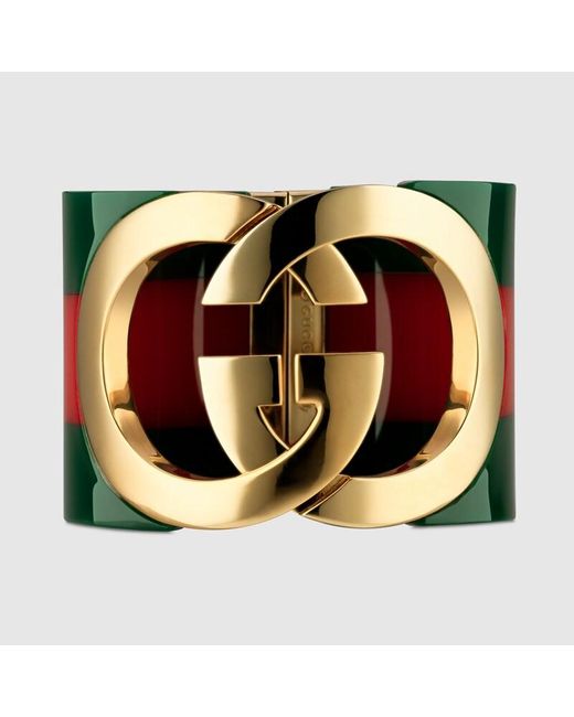 Gucci Green Bracelet Manchette Interlocking, Taille