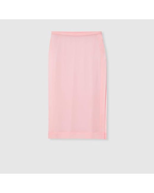 Jupe En Georgette De Soie, Taille Gucci en coloris Pink