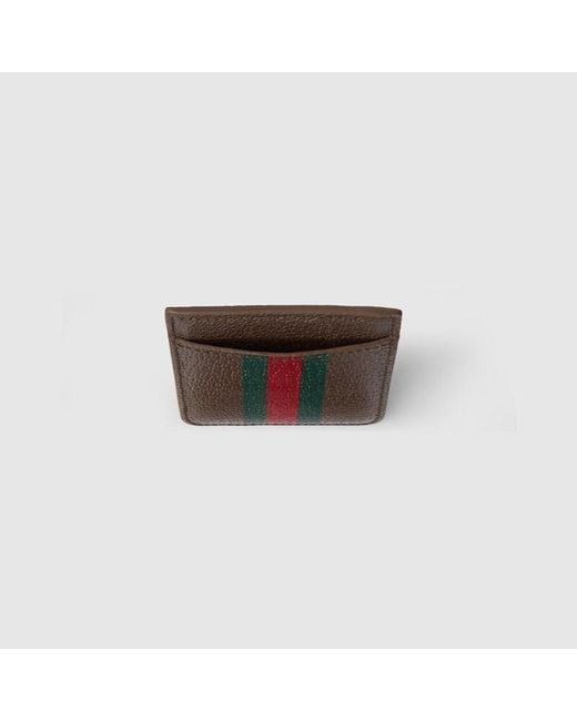 Gucci Brown Ophidia Magnetic Card Case for men