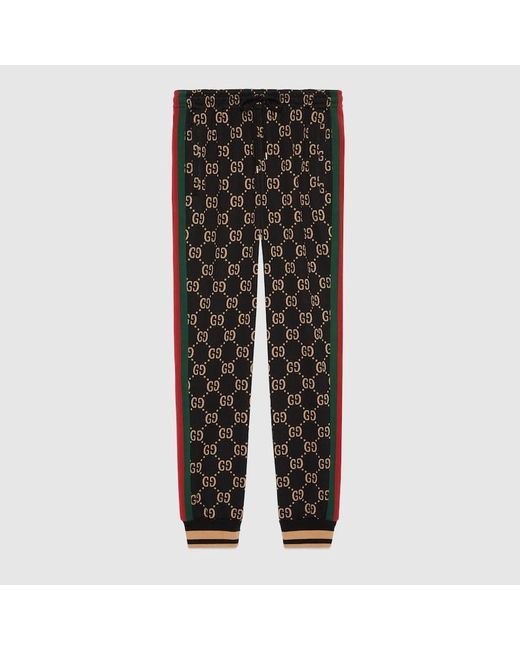 Gucci GG Jersey Cotton Track Bottoms in Black for Men Lyst Canada