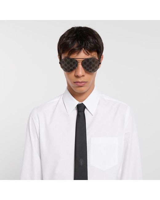 Gucci Black Silk Jacquard Tie for men