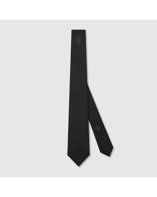 Gucci Black Silk Jacquard Tie for men