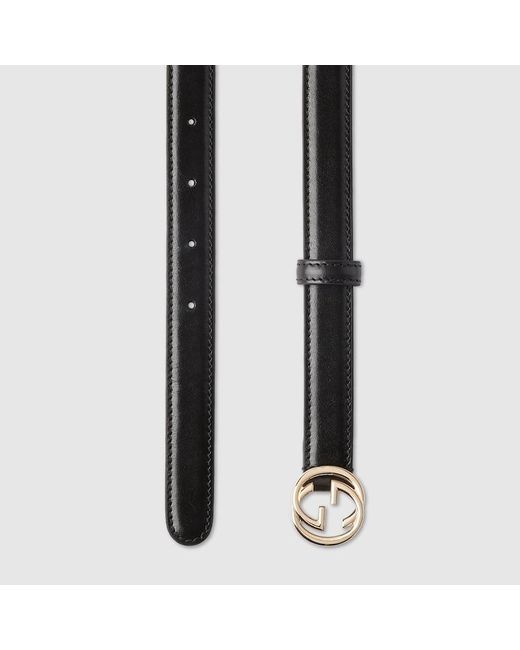 Gucci Black Belt With Interlocking G Buckle, Size 100