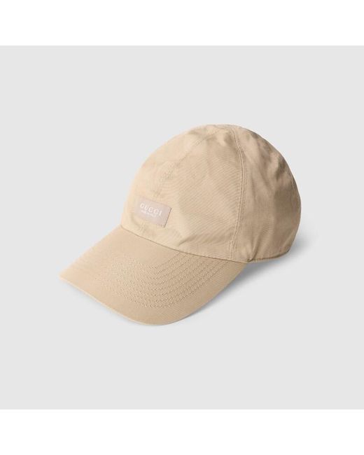 Gucci Natural Cotton Canvas Baseball Hat for men