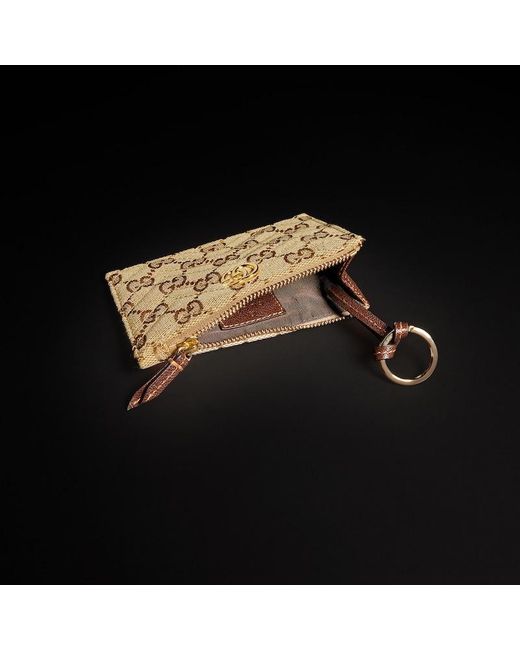 Gucci Metallic Gg Marmont Zip Key Pouch