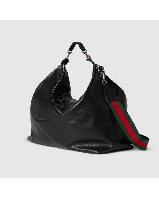 Gucci Black Brera Large Crossbody Bag, Leather for men
