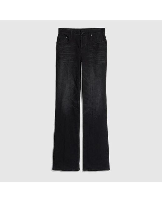 Gucci Black Flared Stretch Cotton Denim Pants