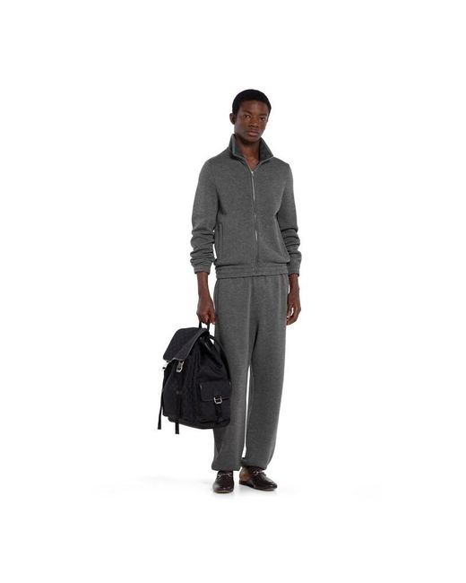 Gucci Gray Double Jersey Jacquard Zip Jacket for men
