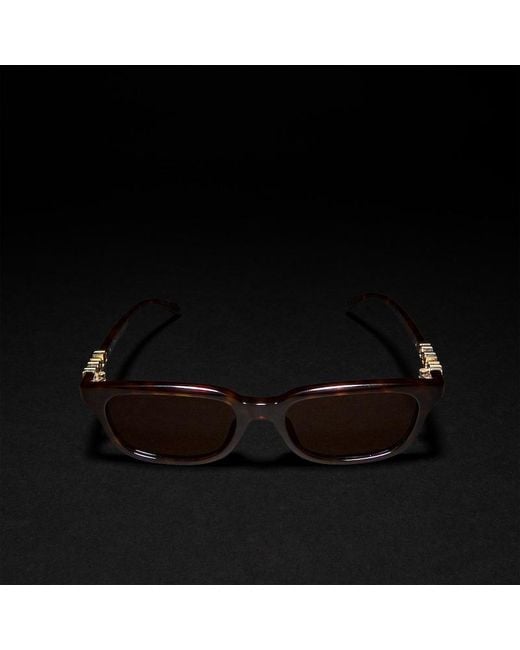 Gucci Brown Rectangular-Frame Sunglasses