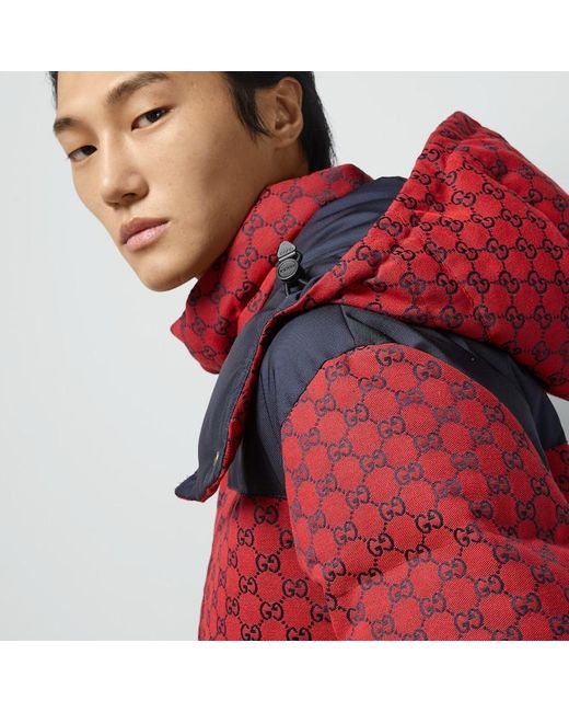Gucci Red GG Canvas Down Jacket for men