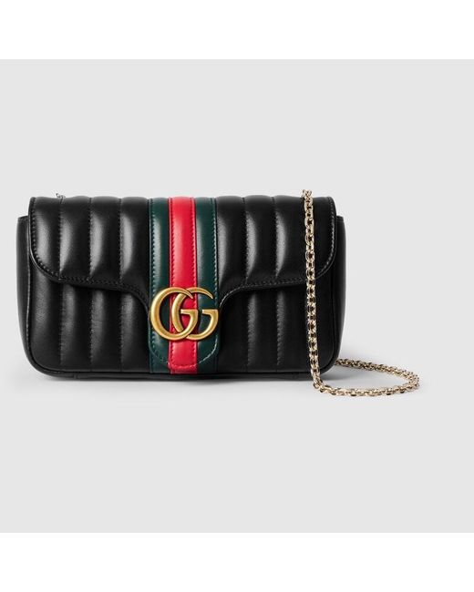 Gucci Black Gg Marmont Small Shoulder Bag