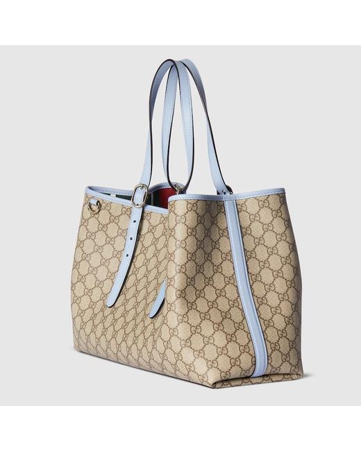Gucci Natural Gg Emblem Large Tote Bag